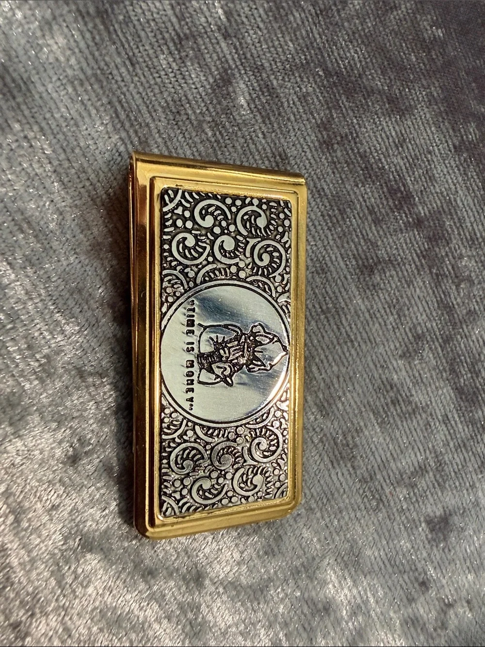 Disney Gold and Silver Scrooge McDuck “Time is Money” Money Clip